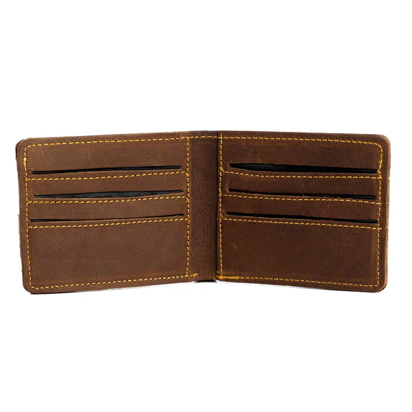 Brown PU Leather Bifold Wallet For Men