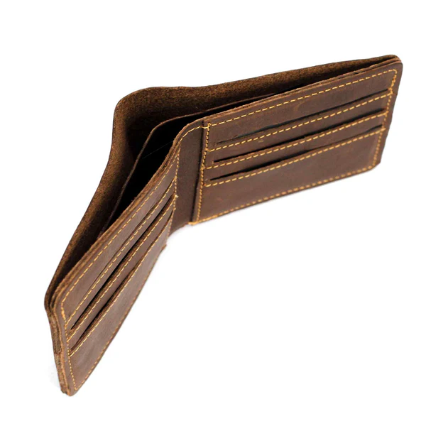 Brown PU Leather Bifold Wallet For Men