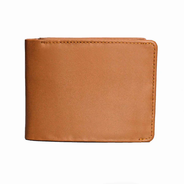 Men Tan PU Leather Bifold Wallet
