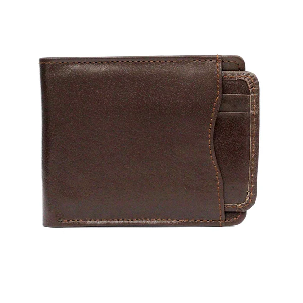 Men Dark Brown PU Leather Bifold Wallet